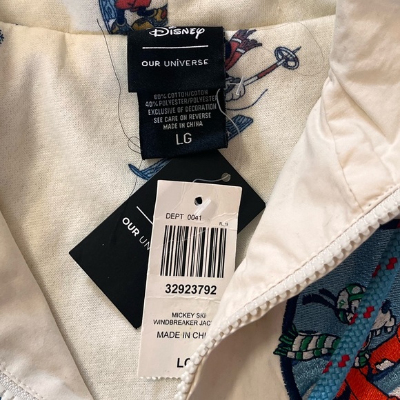 New Disney OUR UNIVERSE Goofy Mickey Ski School Windbreaker Jacket. Large Unisex - Picture 6 of 11